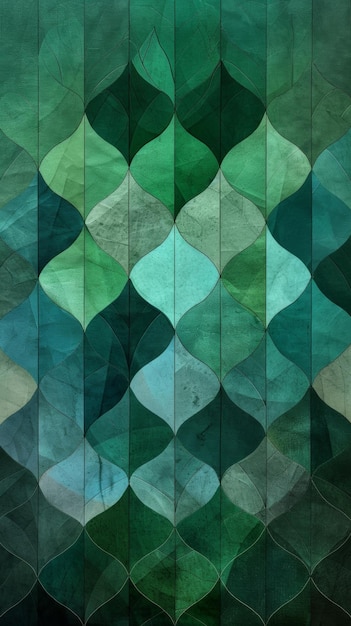 Green Abstract Background With Various Shapes