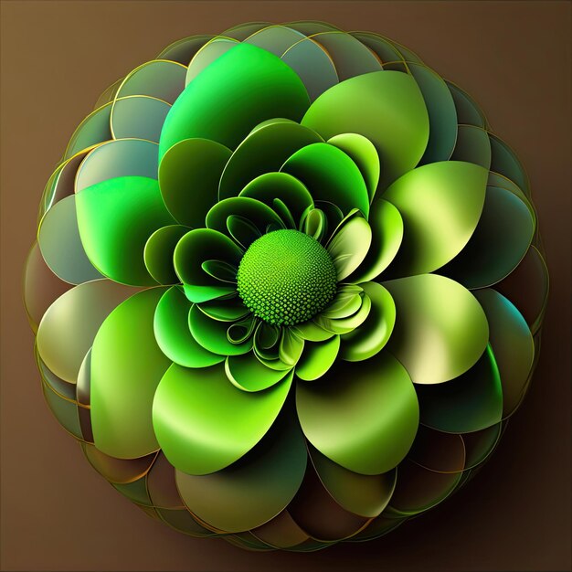 Green Abstract Flower