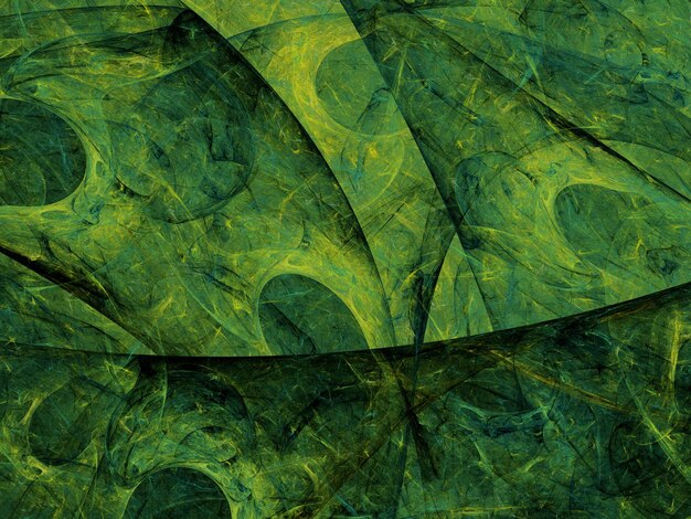 green abstract fractal background 3d rendering illustration