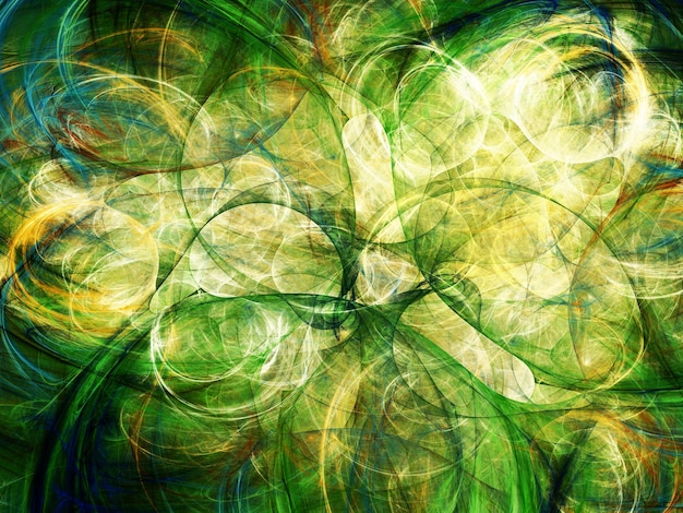 green abstract fractal background 3d rendering illustration