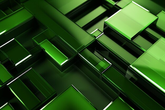 Photo green abstract geometric background