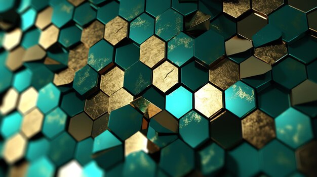 Green abstract hexagonal background