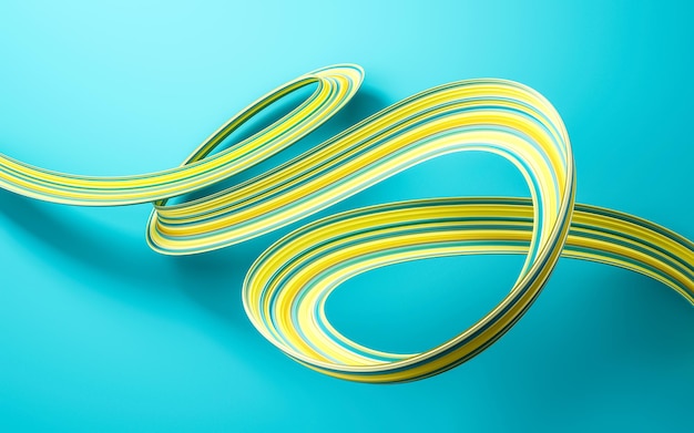 Green abstract ribbon isolated background 3d illustration