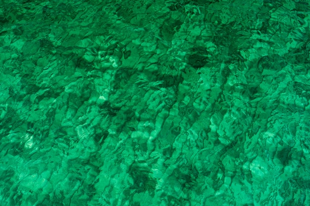 Green abstract texture background of emerald green sea water.