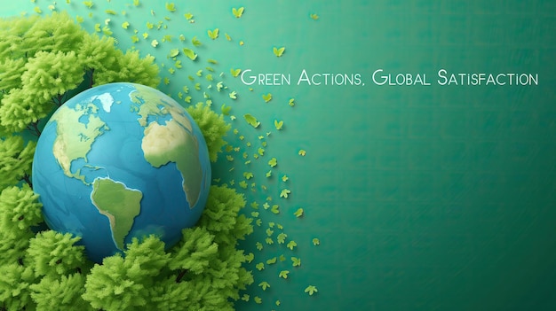 Green Actions Global Satisfaction Happy Earth Day AI