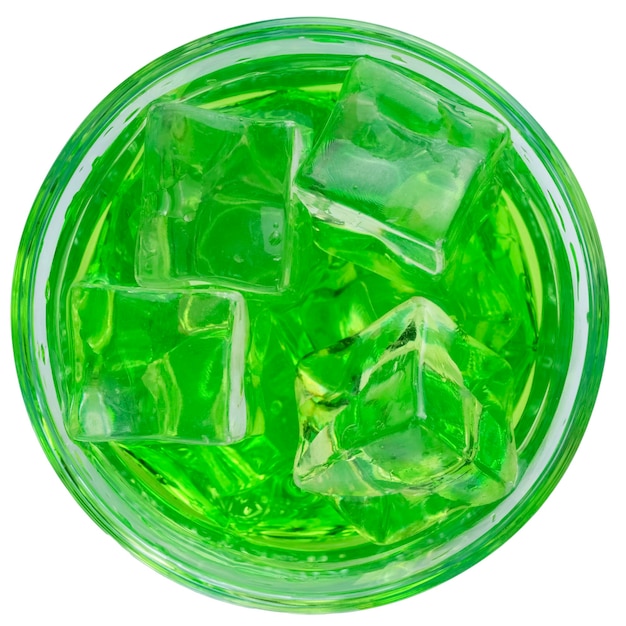 Green alcoholic cocktail with gin vodka ice