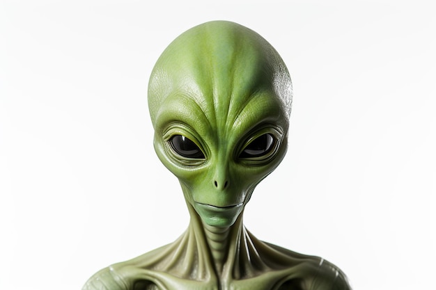 Photo green alien on white background