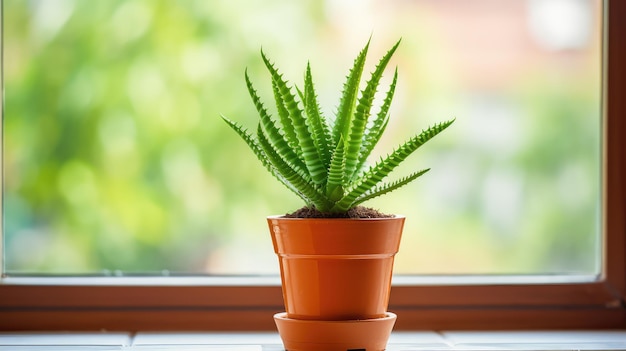 Green aloe vera pot