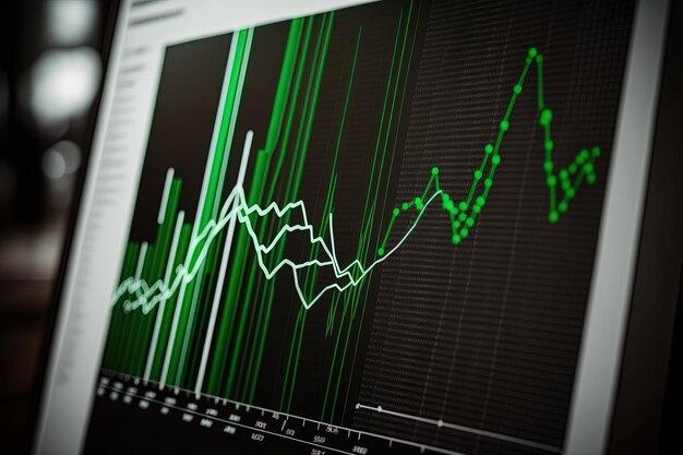 Green analysis Digital analytics data visualization, financial schedule