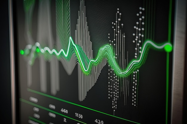 Photo green analysis digital analytics data visualization, financial schedule