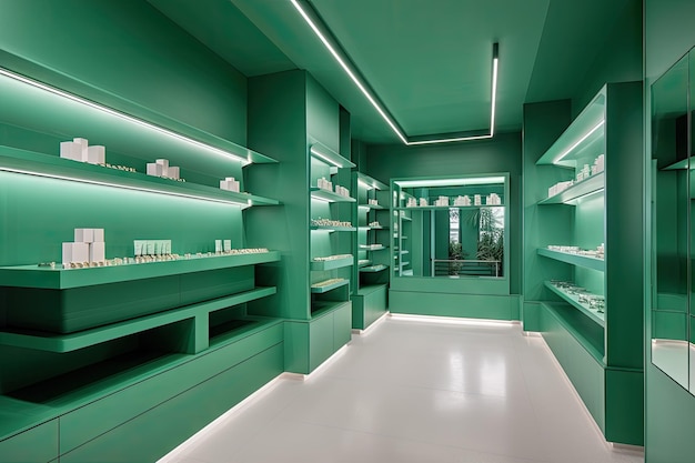Фото Зеленая и пышная современная амбулатория с элегантным минималистским дизайном