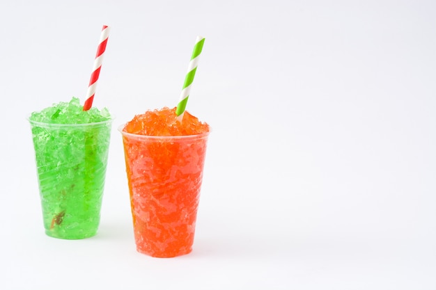 사진 화이트에 녹색과 빨간색 여름 slushies