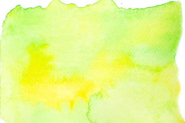 Фото Зеленые и желтые акварельные пятна краски инсульта фон