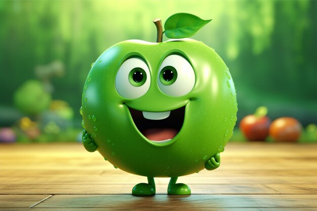 green apple cartoon