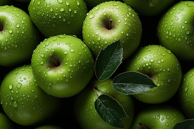 Green Apple Fruit Background Food Photography