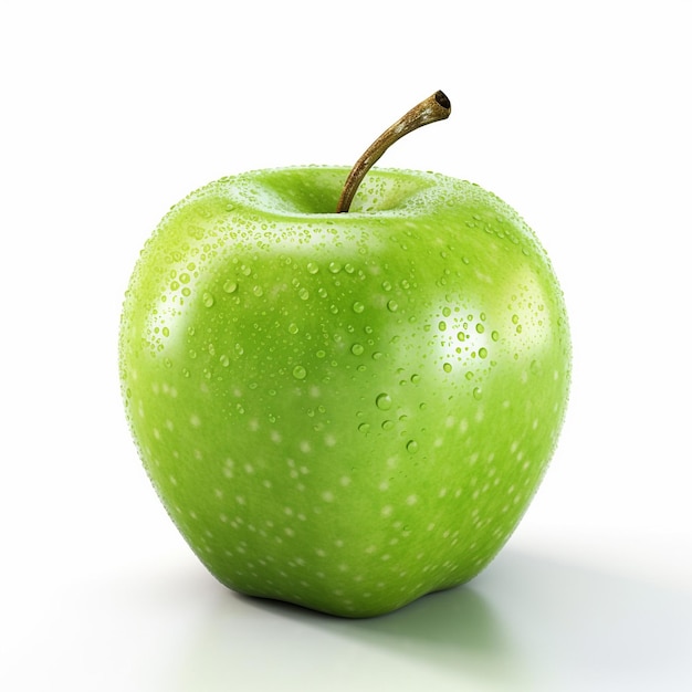 Green apple fruit on white background