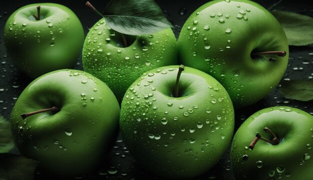 Зеленое яблоко, сгенерированное искусственным интеллектом