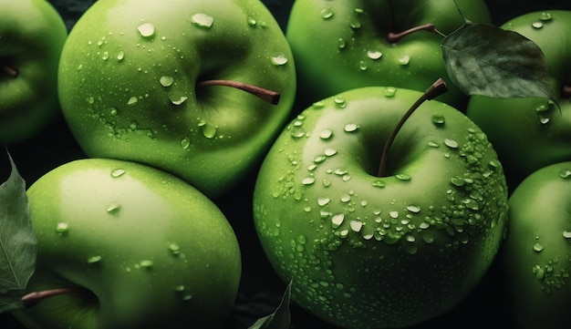 Photo green apple generated ai