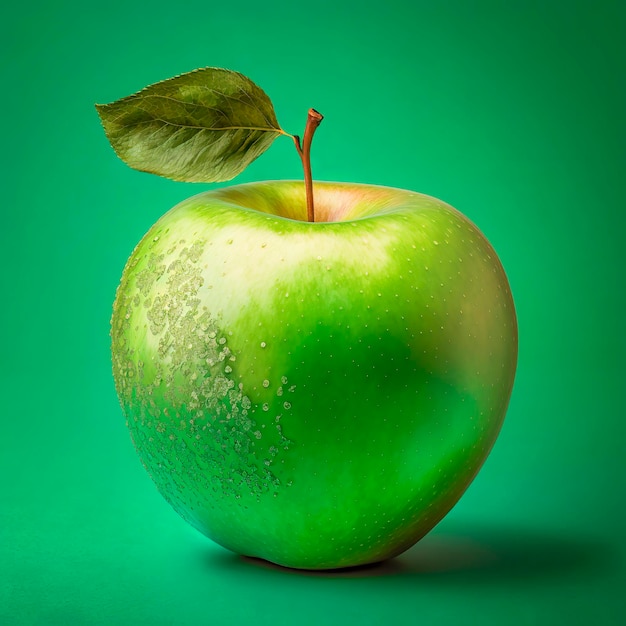 Green apple Grenny Smith isolated on green background