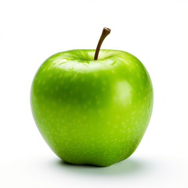 Зеленое яблоко, изолированное на белом фоне