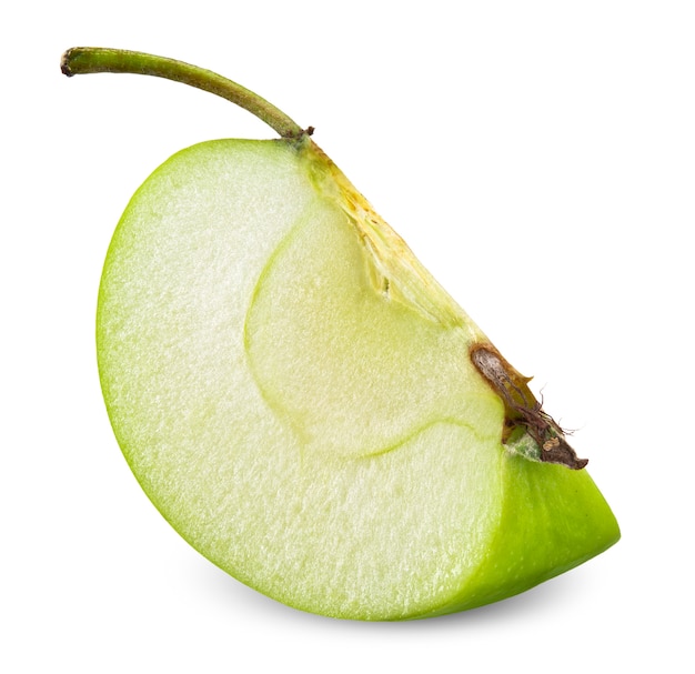 Green apple isolated on white clipping path