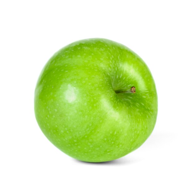 Green apple isolated on white. Healthy food. Fresh fruit.