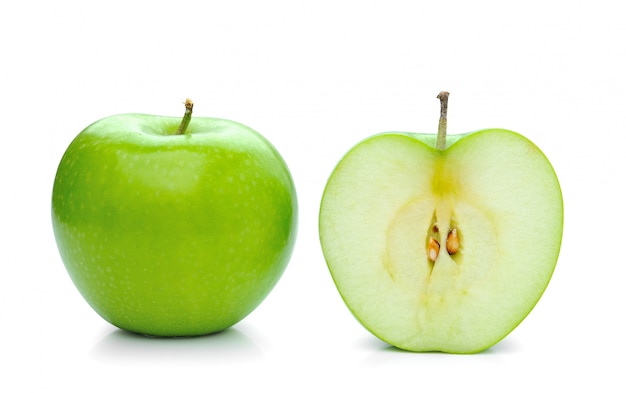 Green apple isolated on White