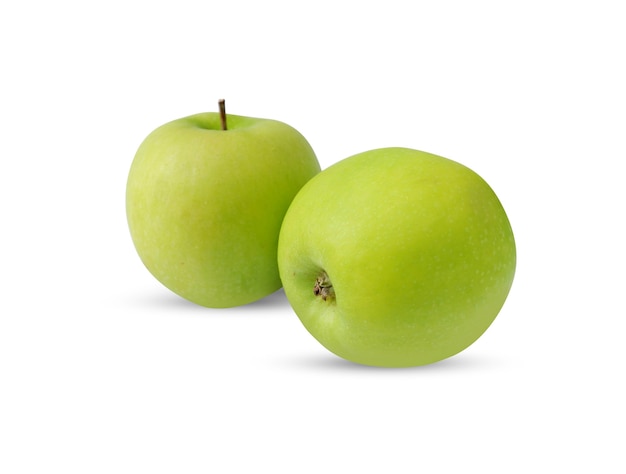 Green apple (Malus domestica) isolated on a white background