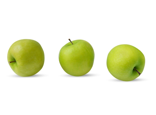 Green apple (Malus domestica) isolated on a white background