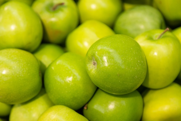 Green apple pile