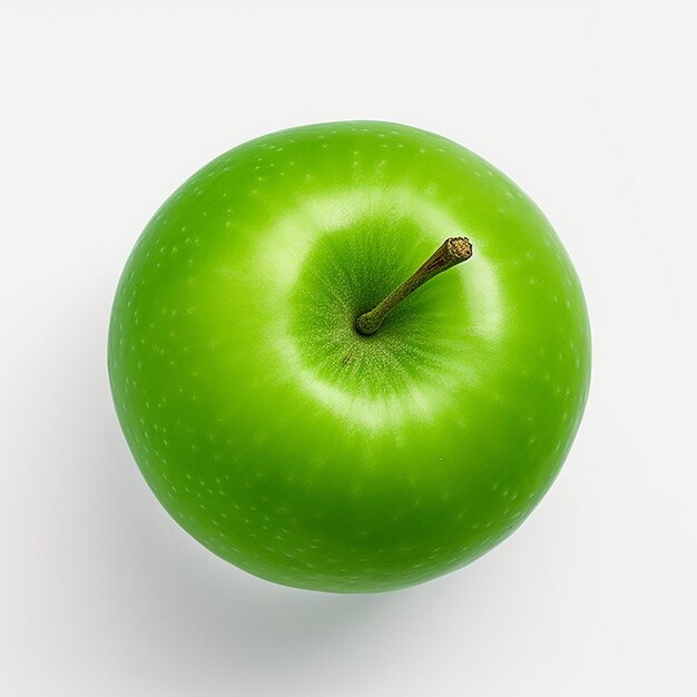 Зелёный вид верхней части яблока изолирован на чистом фоне