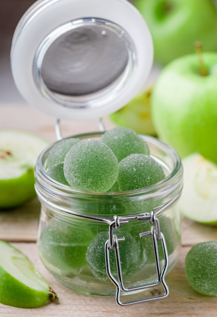 Green apples and apple gummies