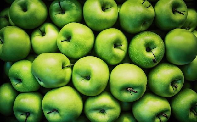 Green apples background Generative AI