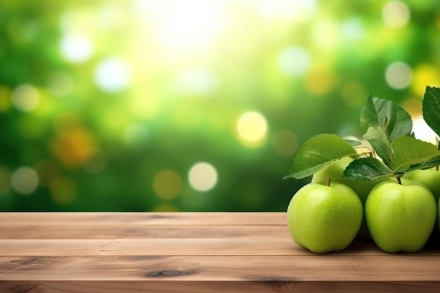 Green apples background Illustration AI GenerativexA