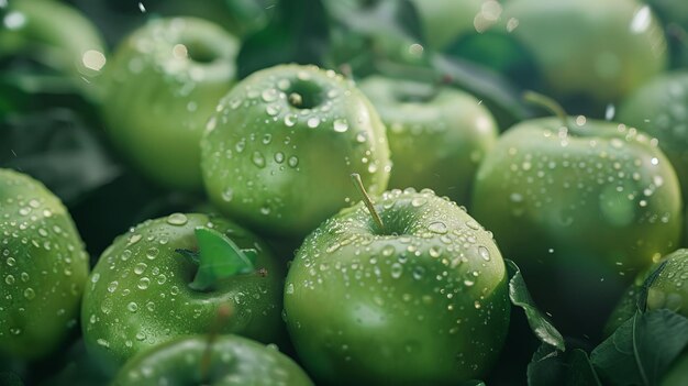 Green apples background