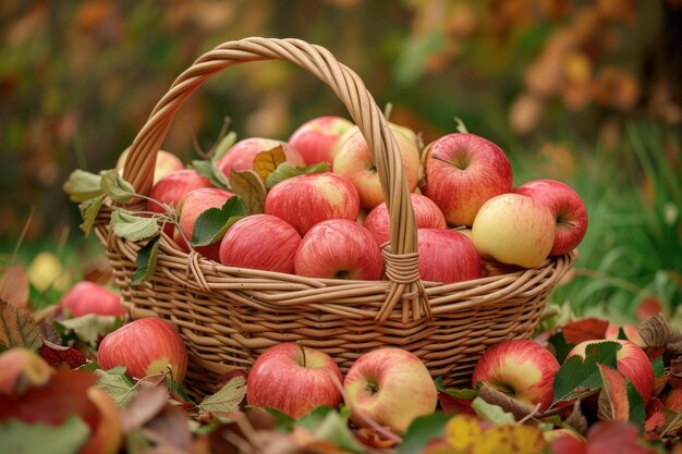 Green apples basket food Generate Ai