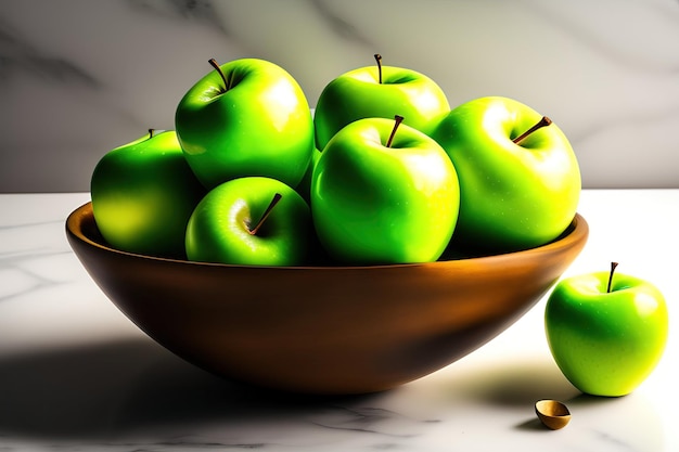 Green apples in a bowl