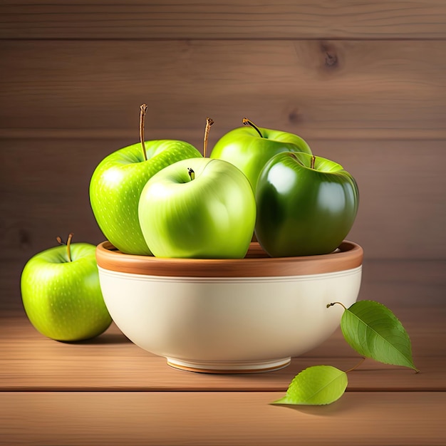 Green apples in a bowl