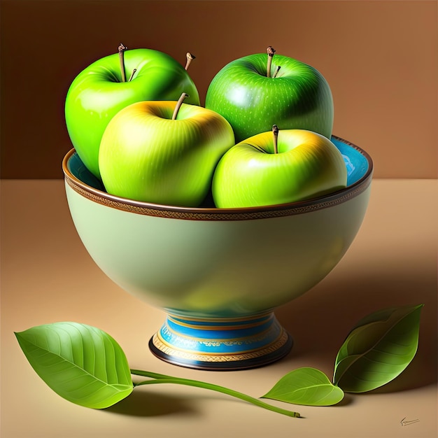 Green apples in a bowl