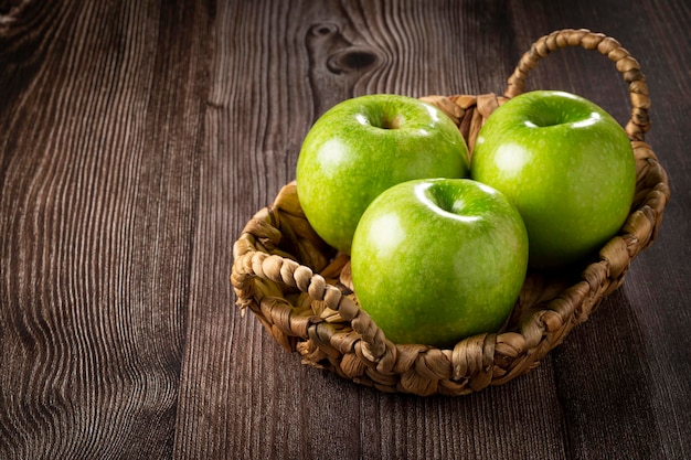 Green apples on the table