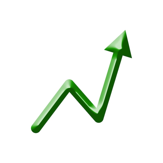 green arrow moving up side direction 3d arrow going up business growth concept illustration