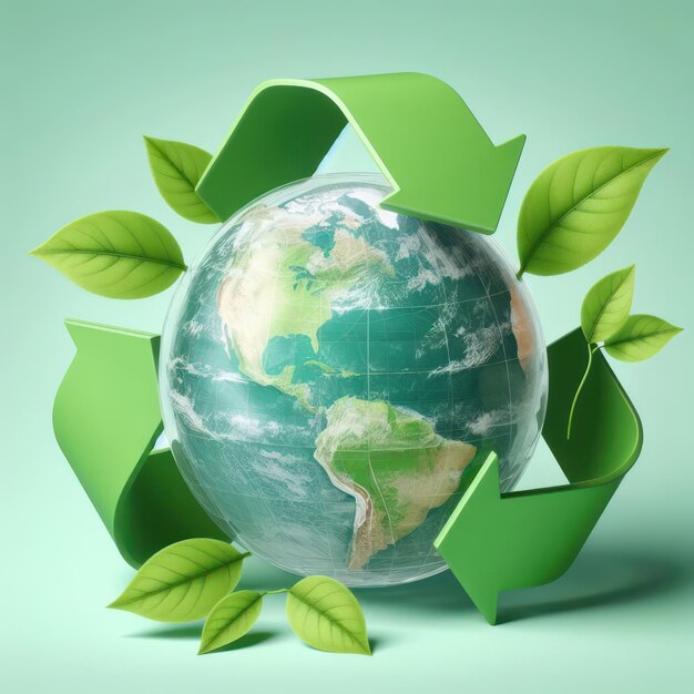 Green Arrows Recycle Wereld Aardedag Milieudag Ecologie concept