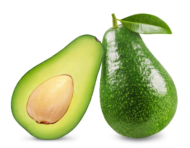 Foto un avocado verde e mezzo avocado