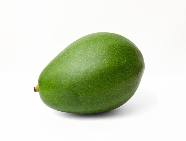 Green avocado on white background