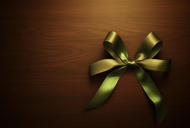 a green awareness ribbon against a brown background