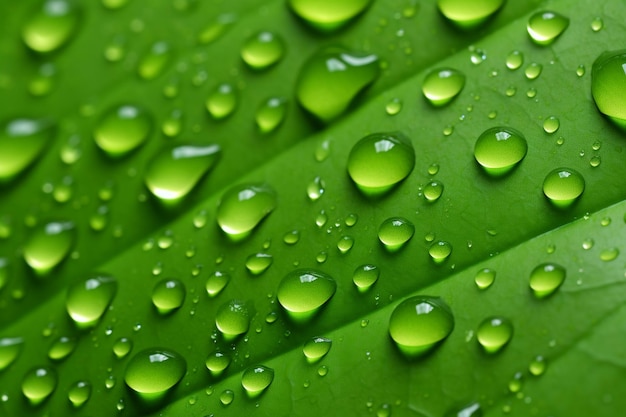 緑の背景の新鮮な雨水のドロップアーク