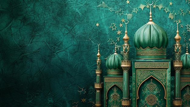 Green Background Islamic Holiday Wallpaper