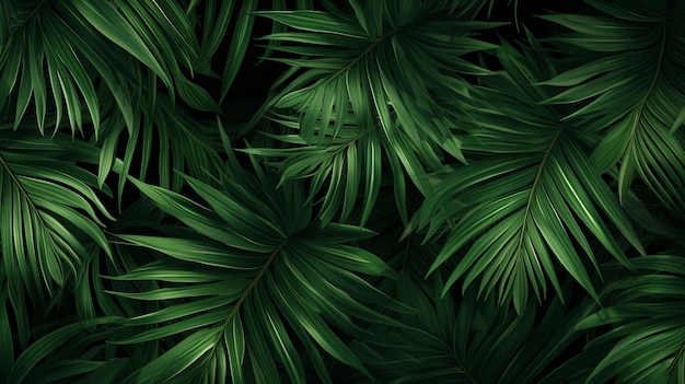 Зеленый фон пальмовых листьев тропических листьев