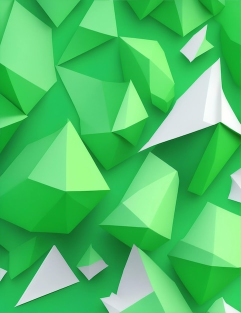 green background paper low poly style illustration