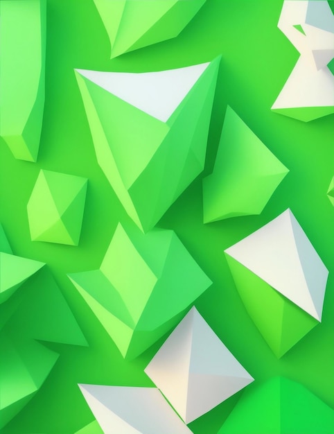 green background paper low poly style illustration